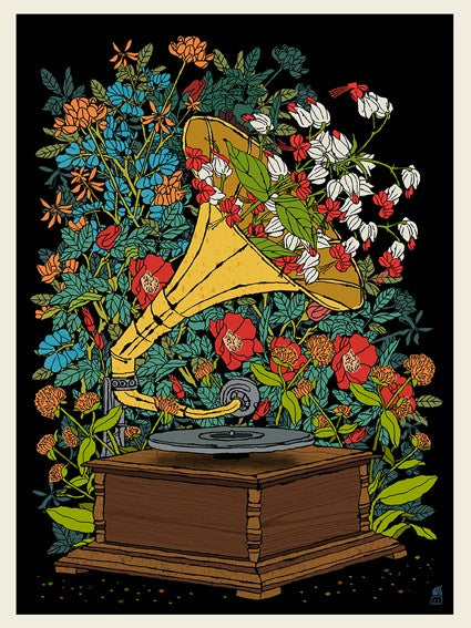 Floral Gramophone Print