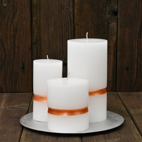 Copper Stripe Candle Set