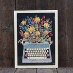 Floral Typewriter Print